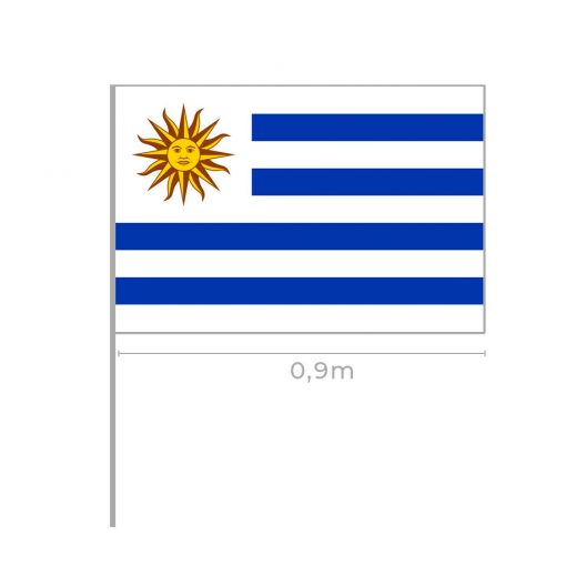 Bandera de uruguay con palo, promocionales para mundial